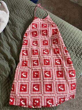 Abercrombie Cherry Linen Halter Dress